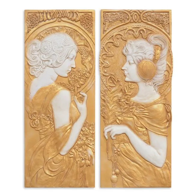 MGO Art-Nouveau-Wandplaketten – 2er-Set, Variante B