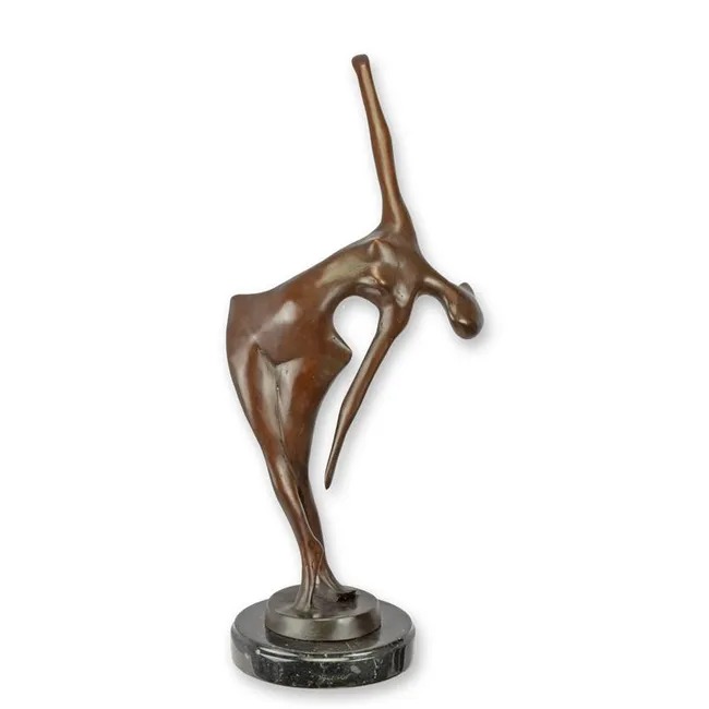 Modernistische Bronzefigur Tanzerin — abstrakt gebogen