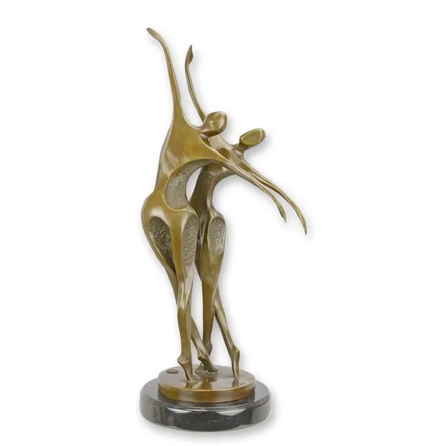 Modernistische Bronzefigur tanzendes Paar - 49 cm