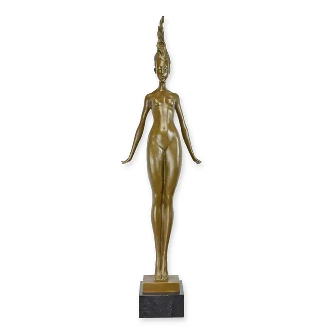 Modernistische Bronzefigur weiblicher Akt – 98,7 cm