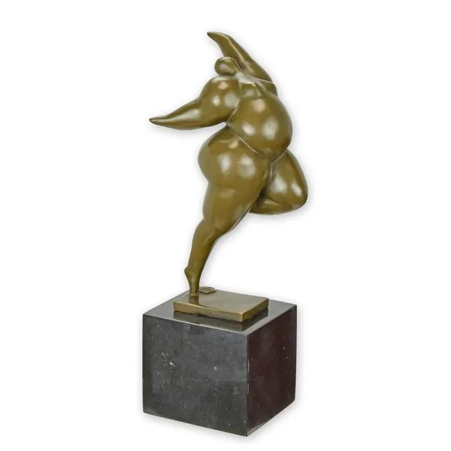 Modernistische Bronzeskulptur Frau schmal