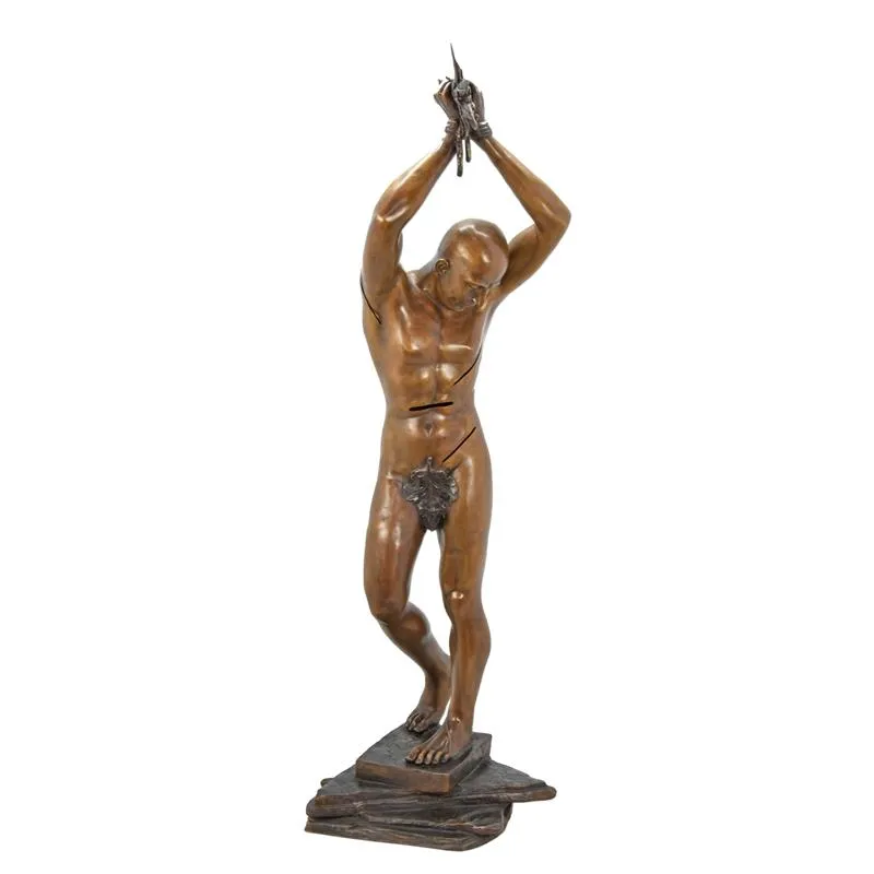 Modernistische Bronzeskulptur männlicher Akt 190 cm