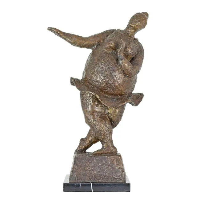 Modernistische Bronzeskulptur tanzende Frau