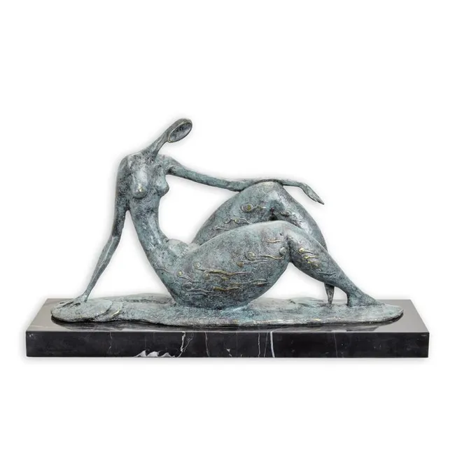 Modernistische Bronzeskulptur weiblicher Akt gross