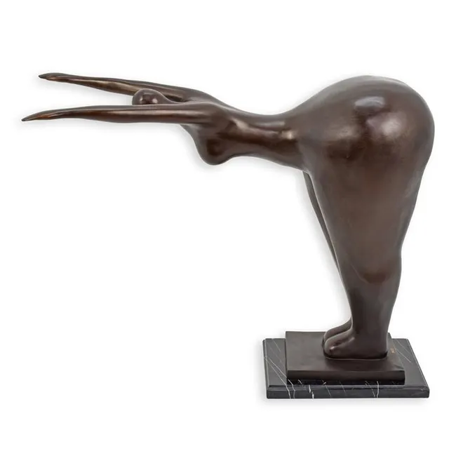 Modernistische Bronzeskulptur Weiblicher Akt Horizontal