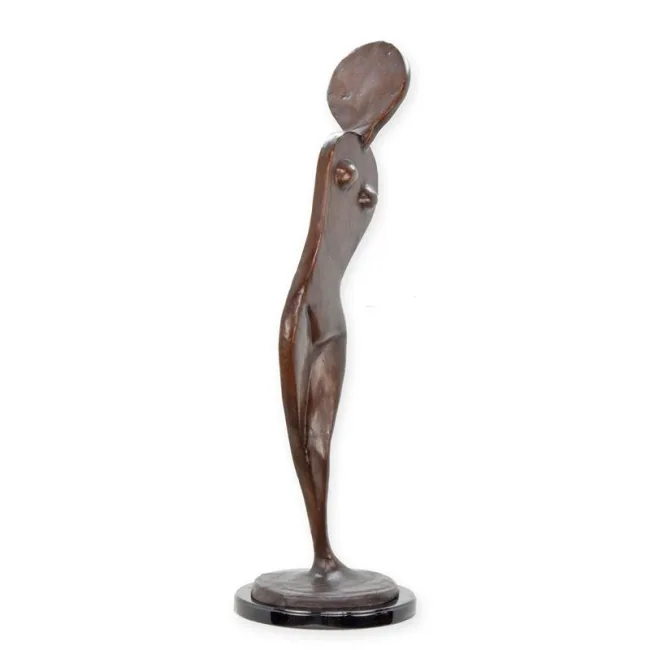 Modernistische Bronzeskulptur weiblicher Akt 88 cm hoch