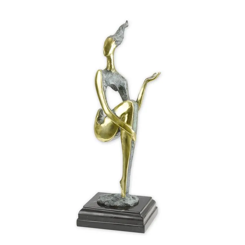 Modernistischer Bronze-Frauenakt in tanzender Pose