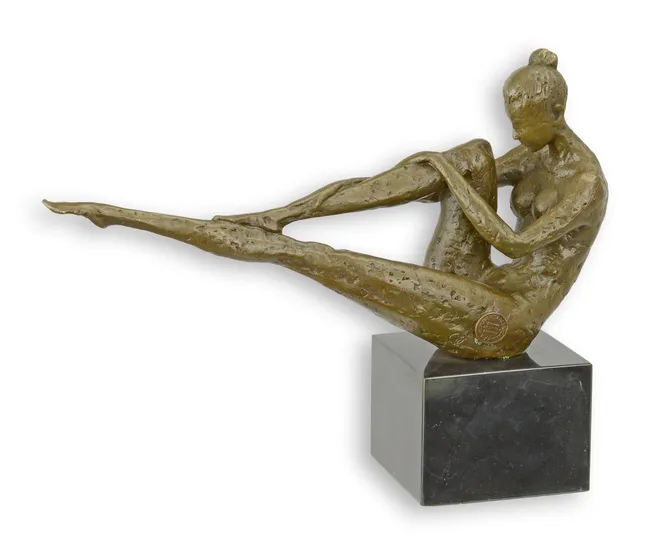 Modernistischer Bronzeakt weiblich liegend
