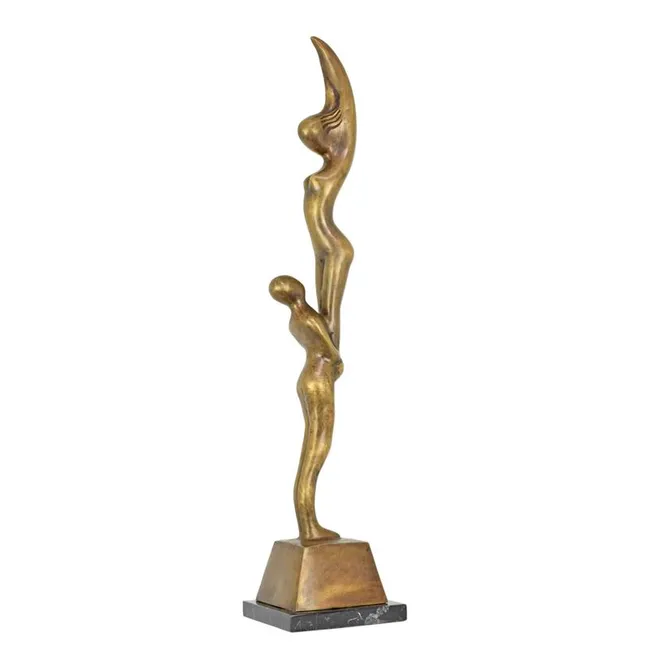 Modernistisches Bronze-Akrobatenpaar
