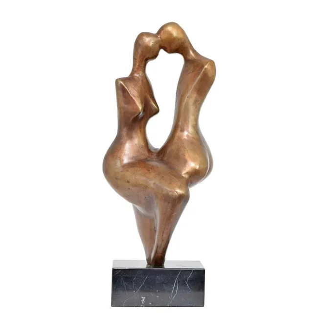 Modernistisches Bronzepaarskulptur – klein