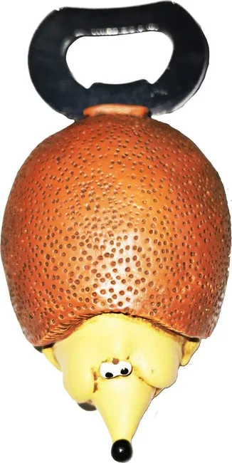 Paolo Chiari Flaschenöffner Igel Polystone Metall Italienisches Handwerk 11x6 cm