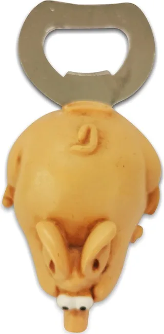 Paolo Chiari Flaschenöffner Schwein Polystone Metall Italienisches Handwerk 11x6 cm