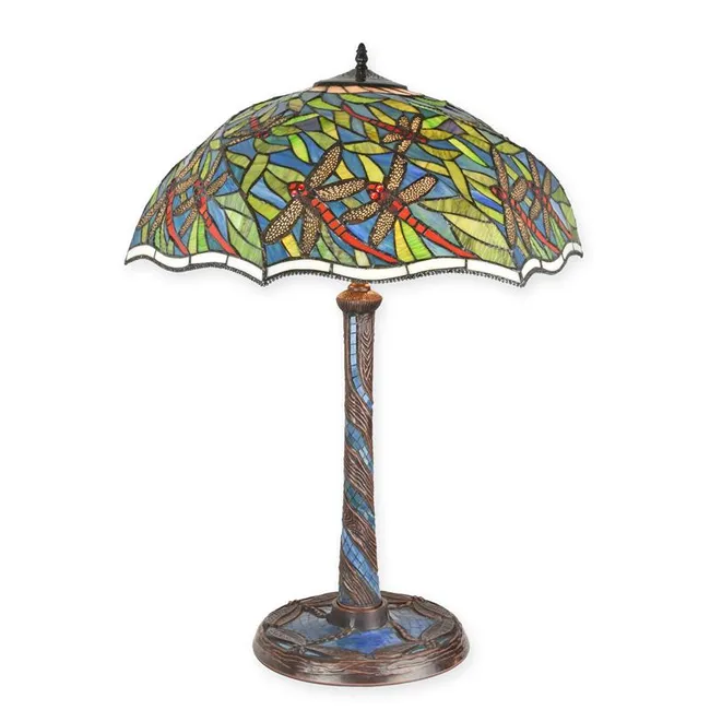 Tiffany Tischlampe Libellen Gruen Blau Bronze 80 cm