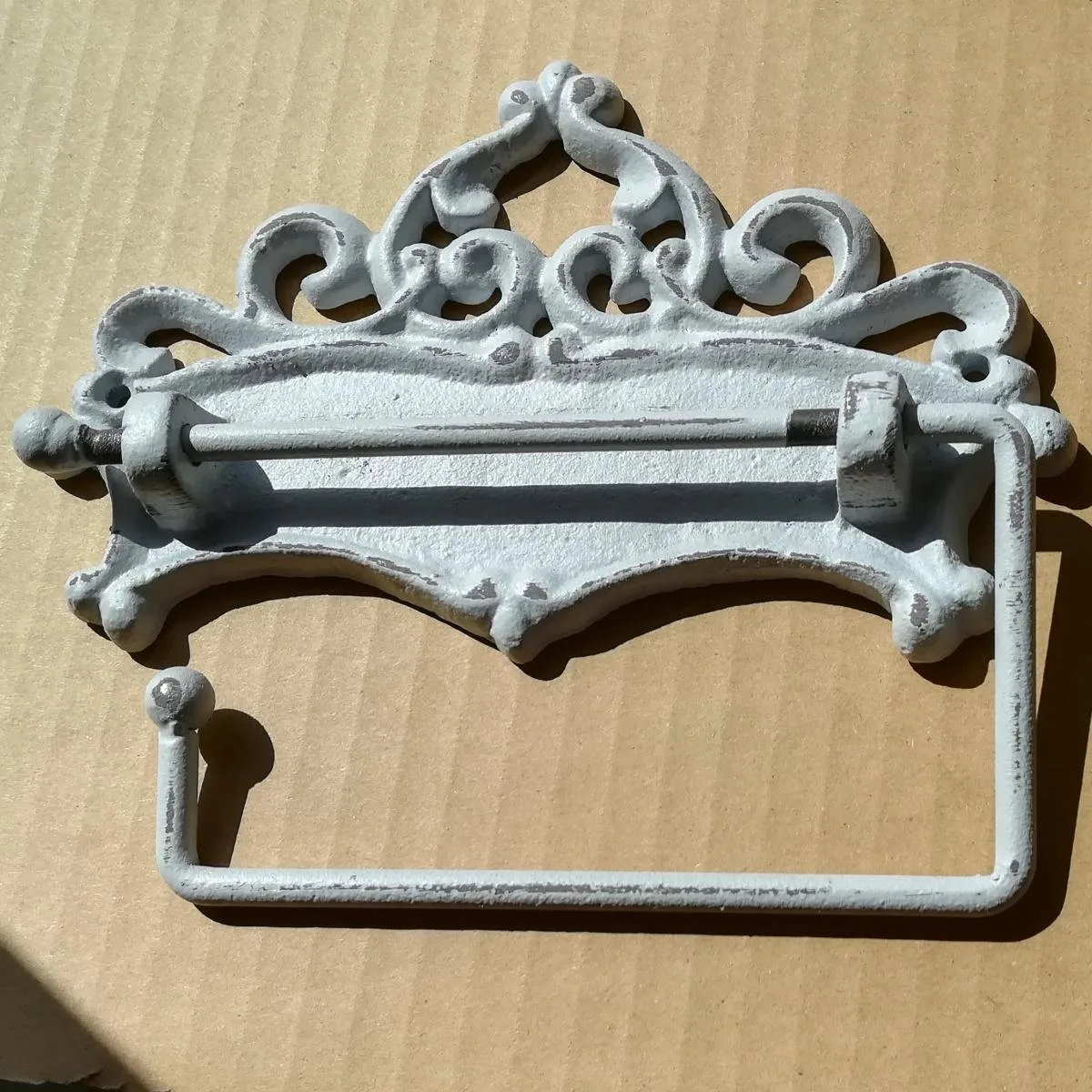 Toilettenpapierhalter Metall Weiß Schlicht MadDeco Wandmontage 17x8x10 cm