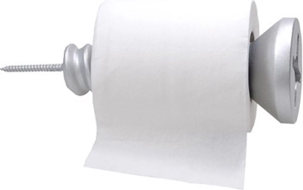 Toilettenpapierhalter Schraube Polystone Aluminiumfarbe Antartidee Design 7x16x7 cm