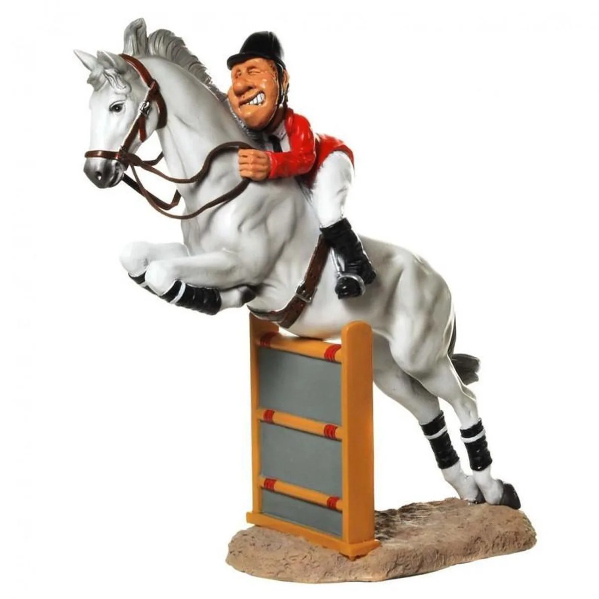 Warren Stratford Springreiter mit Pferd Figur – Polyresin – 21,5x11x23 cm